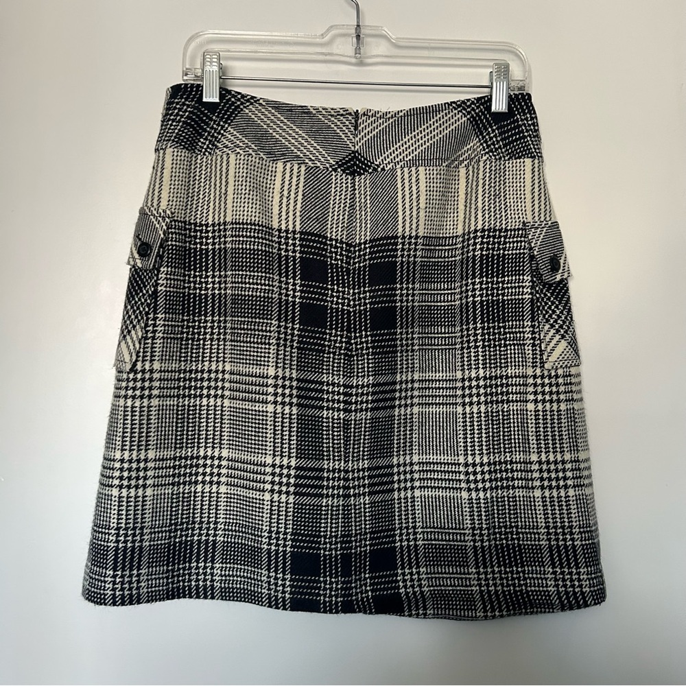 Dalia Vintage Black & White Tweed Cargo Pocket Knit Mini Skirt - Picture 4 of 12